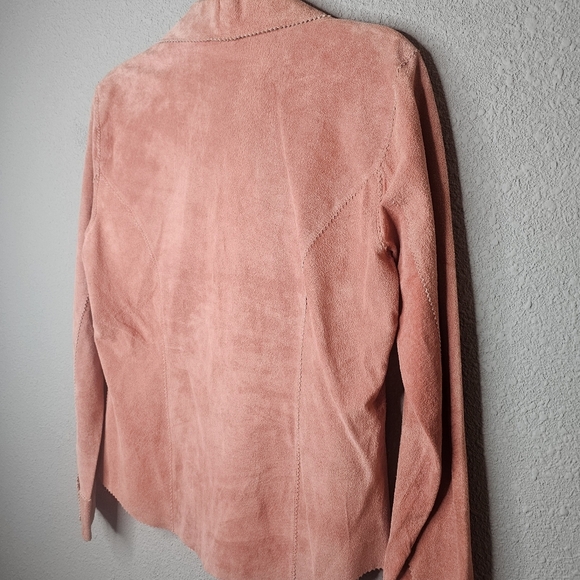 Brandon Thomas Womens M medium 100% Leather Blouse Button Shirt Pink‎ Western - Picture 15 of 16